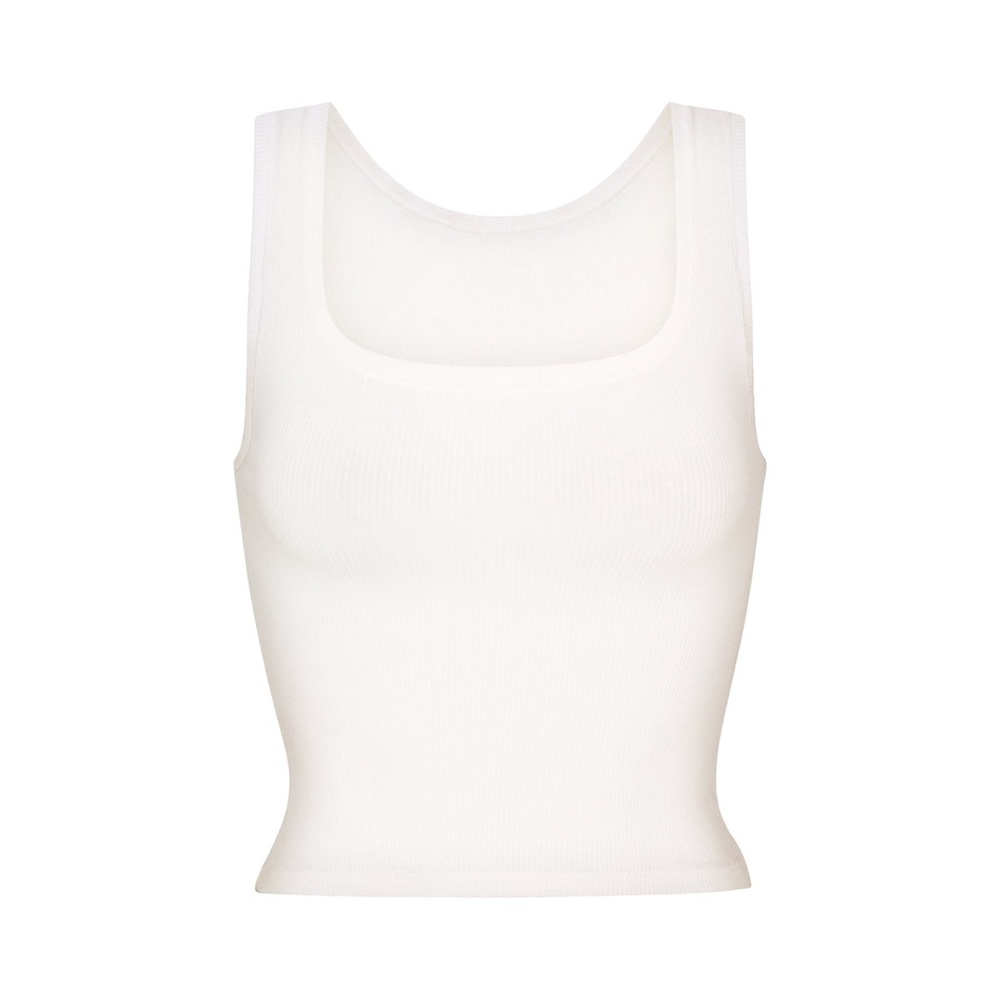 SKIMS Cotton Rib Tank in White
